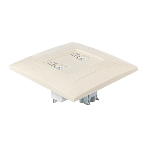 Валенсия розетка компьютерная RJ-45 2-местная кремовая EKF