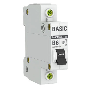 Автоматический выключатель ВА 47-29 1P 6А (B) 4,5кА BASIC